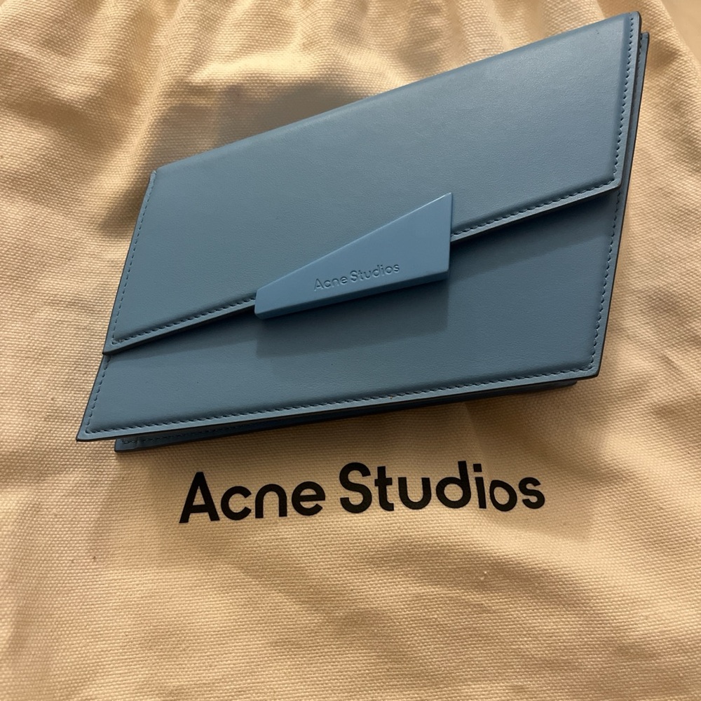 Acne studios distortion mini bag azure